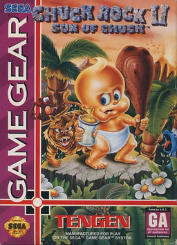 Chuck Rock II Son of Chuck box art for Sega Game Gear
